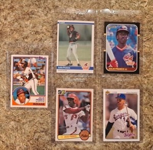(5) Julio Franco 1983 Topps Traded Donruss Rookie card RC 1984 Fleer 1992 Upper 