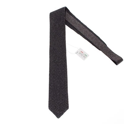 Corbata de punto Italo Ferretti nueva con etiquetas en gris y azul marino 100 % seda hecha en Italia Foto 1 de 4