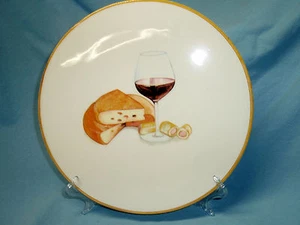 CERAMICA CUORE Wine Cheese Plate Serving Platter Trivet ITALY 9" Vino Formaggio - Picture 1 of 6