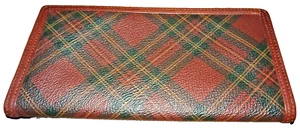 VTG POLO RALPH LAUREN Blackwatch Chestnut Tartan Plaid Long Slim Billfold Wallet - Picture 1 of 6