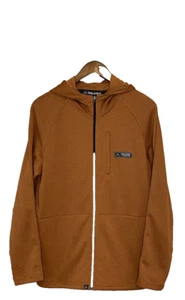 Coalatree Brick Orange Full Zip Hood Eco-Minded Fleece Midlayer Jacket Mens S - Picture 1 of 21