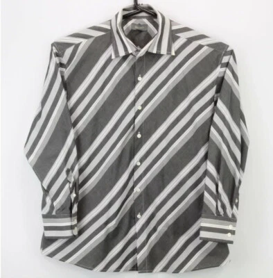 Camisa Bruno Para Hombres Abotonada Manga Larga Cuello Talla 1X Grande Multicolor Rayas Foto 1 de 4