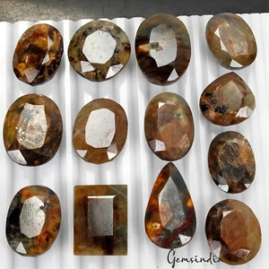 1020 Ct Natural Untreated Brown Sapphire Mix Cut Loose 23-26mm Gemstones ~13 Pcs - Picture 1 of 6