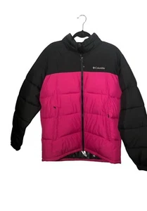 Columbia Omni-Heat Ladies Coat Puffer Jacket Pink Black - Size Large Used Once - Picture 1 of 13