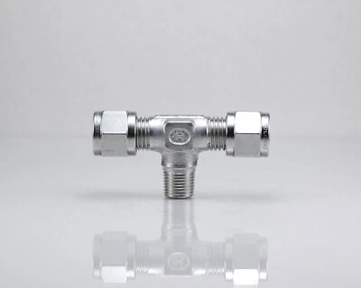 HOKE 4TTM2316 MALE BRANCH TEE 1/4 IN TUBE OD X 1/8 IN MALE NPT 316 SST GYROLOK - Image 1 of 2