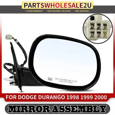 Espelho aquecido Passenger preto liso para Dodge Durango 1998-2000 manual - Imagem 1 de 4