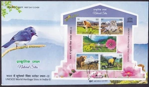 India "WILD ANIMALS ~ NATURAL SITES ~ UNESCO WORLD HERITAGE SITES" MS FDC 2020 - Picture 1 of 8