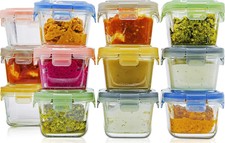  Lunchley Glass Baby Food Storage Jars | Set Of 12 | 5 Oz Baby Food Jars With |
