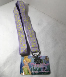 Tinker Bell Walt Disney World Disneyland Pin Trading Lanyard W/ Charm & Card New - Picture 1 of 5