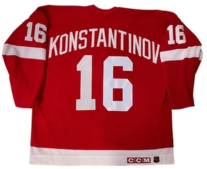 CAMISETA DE NOVATO VLADMIR KONSTANTINOV 1991-92 DETROIT RED WINGS AUTÉNTICA CCM TALLA 54 - Imagen 1 de 7