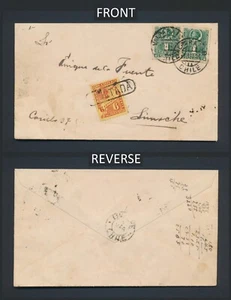 1895 CHILE COVER 2c COLUMBUS, 6c VALPARAISO POSTAGE DUE TO LIMARCHE 3/3/95 B1P1 - Picture 1 of 14
