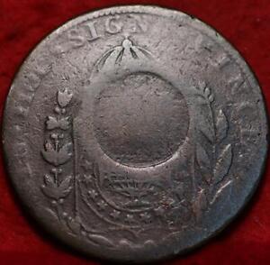 1829 Brazil 40 Reis Counterstamped Foreign Coin