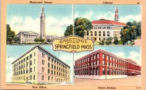 Lot of 3 Springfield Massachusetts Postcards Post Office Multi-View Forest Park - Picture 1 of 6