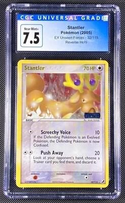 Stantler 32/115 Stamped Reverse Holo EX Unseen Forces - Pokémon Card - CGC 7.5 - Image 1 of 2