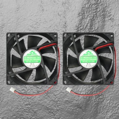 2 Pack 80mm by 80mm by 25mm 8025 12V DC 0.20A Ball Bearing Brushless Cooling Fan - Image 1 of 4