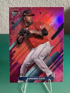 2025 Topps Finest Emmanuel Clase Pink Refractor Rare #/200 🔥Guardians🔥 - Picture 1 of 3