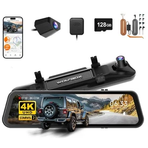 WOLFBOX G900PRO V02 Mirror Dash Cam IMX678 5.8GHz WiFi GPS,W/4A Acc Hardwire Kit - Bild 1 von 7