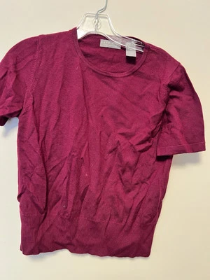 Kate Hill Lana Merino Mediana Mujer Rosa Suéter Minimalista Preppy Foto 1 de 4