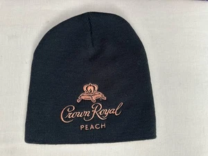Crown Royal Peach Whiskey Beanie Knit Winter Hat Cap Unisex Adult Black Alcohol - Picture 1 of 8