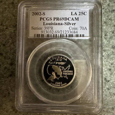 2002-S Louisiana Silver Quarter PCGS PR69DCAM - Image 1 of 2