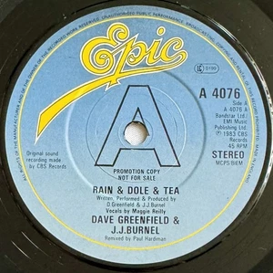 D GREENFIELD & JJ BURNEL (THE STRANGLERS) -Rain & Dole & Tea- Rare UK Promo 7” - Picture 1 of 4