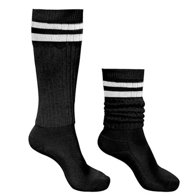 Calcetines holgados a rayas calcetines ajustados para mujeres niñas años 90 estándar negros Foto 1 de 4