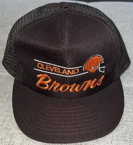 De colección Años 90 Cleveland Browns Guión Deletreado Snapback Sombrero Marrón NFL Fútbol - Imagen 1 de 7