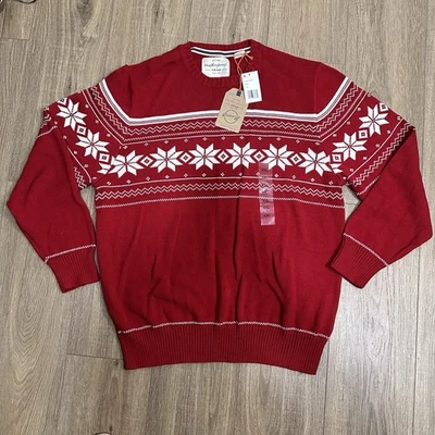 Weatherproof Vintage Sweater Men XL Pullover Nordic Fair Isle Snowflake Ski RED - Image 1 of 4