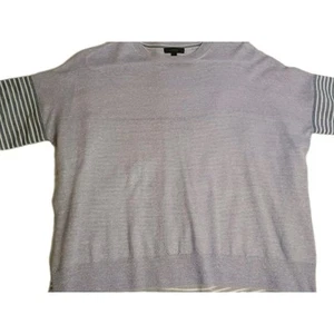 Combo Suéter J Crew Púrpura Azul Rayas Lana Lino Camisa XSmall - Imagen 1 de 10