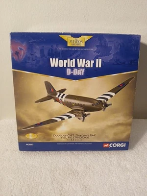 Corgi Aviation Edición Limitada Segunda Guerra Mundial D-Día Douglas C47 'Dakota' RAF Y-SL KG374 Escala 1:144 Foto 1 de 4