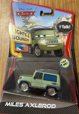 Luzes e sons de carros Disney Pixar novos em folha Miles Axlerod Mattel 1:55 RARO - Imagem 1 de 3