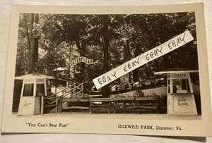 EARLY IDLEWILD AMUSEMENT PARK CATERPILLAR LIGONIER PA. REAL PHOTO RPPC POSTCARD - Picture 1 of 2