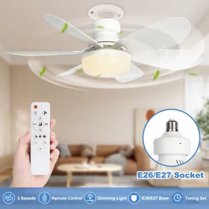 LED Ceiling Fan Light Edison Bayonet Socket Adapter Fitting With Remote Control - Picture 1 of 13