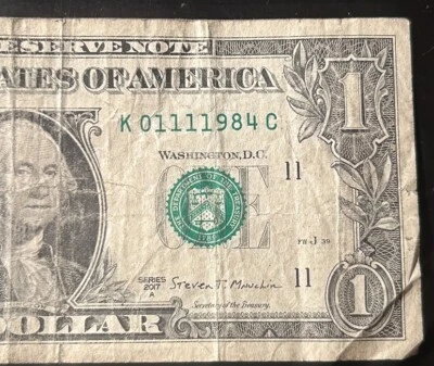 $1 Fancy Birthday/Anniversary Note January 11th, 1984 (1/11/1984) (K01111984C) - Image 1 of 4