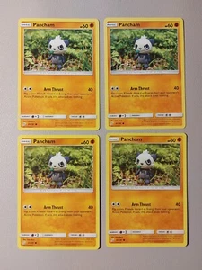 4x Pancham 81/181 Pokemon card SM Team Up common LP - Picture 1 of 2