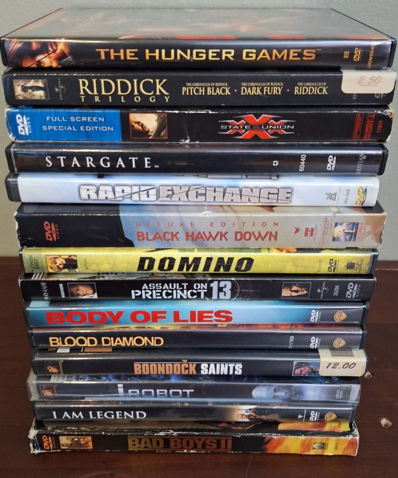 Lot of 14 Action DVDs Riddick iRobot Stargate Bad Boys Wil Smith Dicaprio - Image 1 of 4