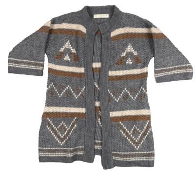 Cárdigan plumero para mujer Zaraknit patrón azteca mediano largo talla mediana Foto 1 de 4