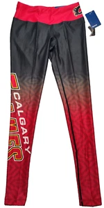 CALGARY FLAMES Official NHL Women XS Gradient Print Red Leggings NEW - Picture 1 of 10