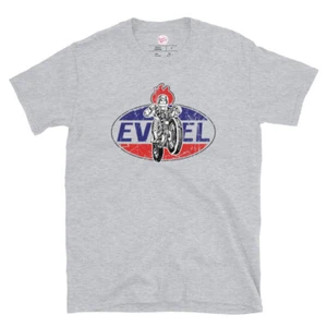 Evel Knievel Men's Vintage Oval Badge Tee - Available in Three Colors - Picture 1 of 4