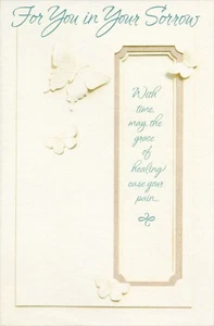 Elegante herzliche SYMPATHIE Karte weiße Schmetterlinge von American Greetings + ✉️ - Bild 1 von 5