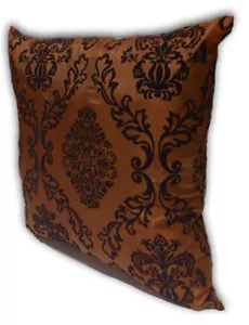 Brown Home Decorate Room Sofa Flock Print Cushion Cover Pillow Case 43cm x 43cm - Picture 1 of 1