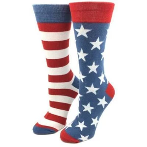 Vintage Patriotic Flag USA Women's Crew Socks Size 9-11 Sock Harbor Fashion New - Picture 1 of 1