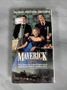 MAVERICK-GIBSON-FOSTER-GARNER-VHS TAPE-1994-RATED PG - Picture 1 of 3