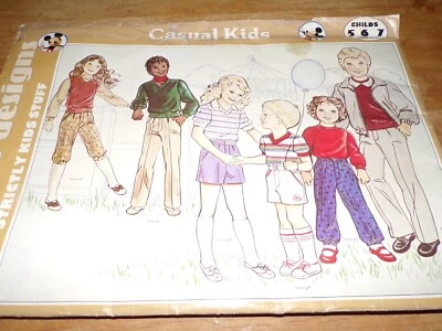 🌼 SUNRISE DESIGNS #165 - CUTE CHILDREN'S CASUAL PLAY CLOTHING PATTERN  5-7 FF - Image 1 of 2