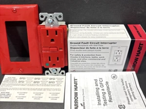 Arrow Hart AHGF8200RED Hospital Grade Red DDFT Ground Fault Receptacle W Cover - Picture 1 of 9