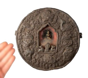 Ghau Reliquary Buddhist Tibetan Buddha Shakyamuni Of 21cm And 1,3kg #2103 - Picture 1 of 11