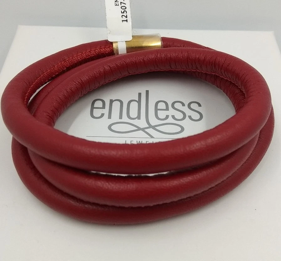 ENDLESS JEWELRY. Armband 3 Drehungen. 57 Cm. Rot. - Bild 1 von 1
