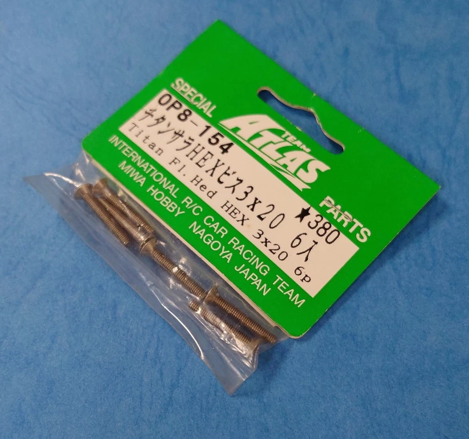 (Atlas OP8-154) Titanium Flat Head Hex Screw / M3x20 / 6pcs - Image 1 of 1