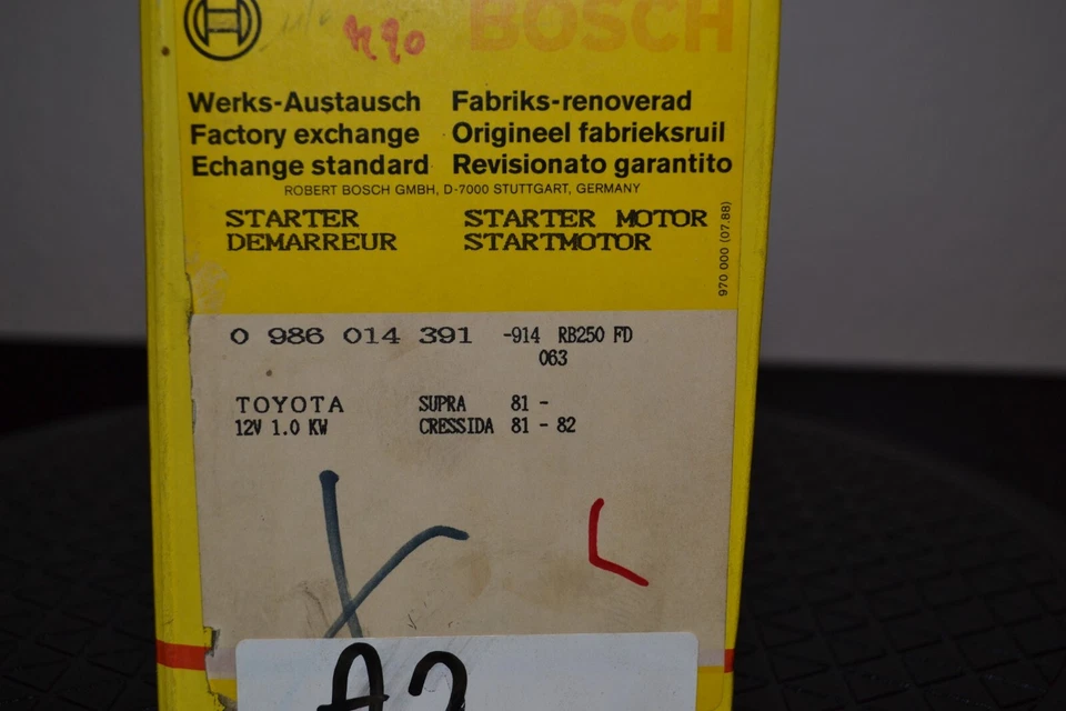 Bosch Anlasser Starter  0986014391 Toyota Supra Cressida 12w 1kw  1981 - Imagem 1 de 4