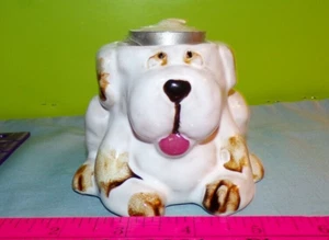 Tea light Candle Holder Spotted Dog with Tongue Stuck out CERAMIC VERY NICE - Picture 1 of 6